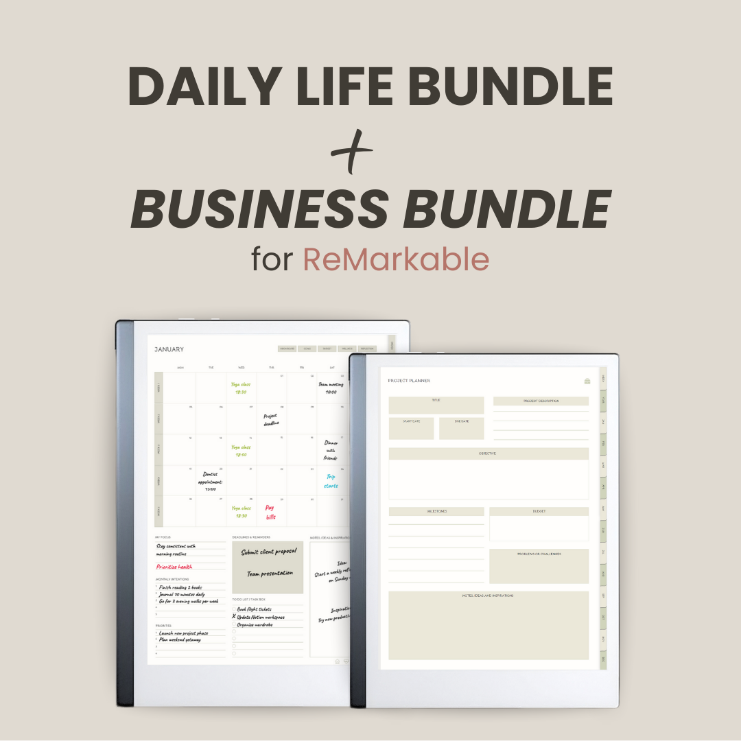 Daily Life Bundle & Business Bundle| reMarkable Planners