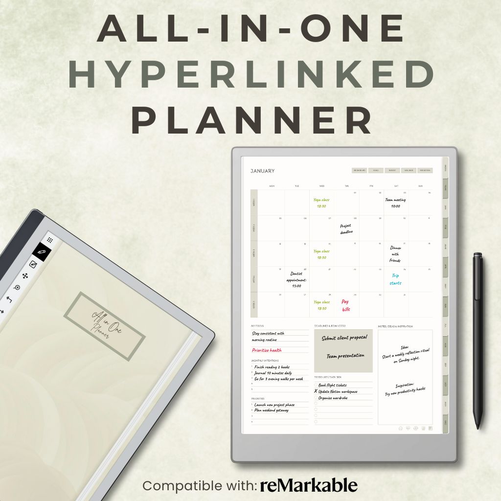 All-in-One Hyperlinked Planner